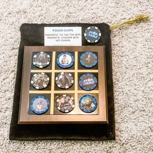 Star Wars Wooden Tic-Tac-Toe Board with Magnetic Poker Chips
